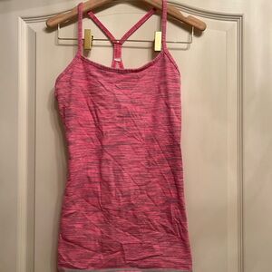 Lululemon pink tank top with built in bra size 8